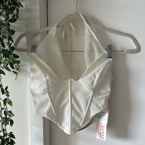 Oh Polly Ivory Halter Corset Top